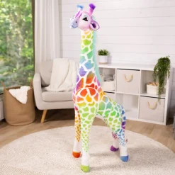 Rainbow Giraffe Lifelike Plush><noscript><img width=