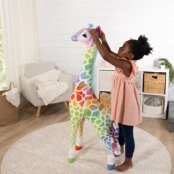 Rainbow Giraffe Lifelike Plush><noscript><img width=
