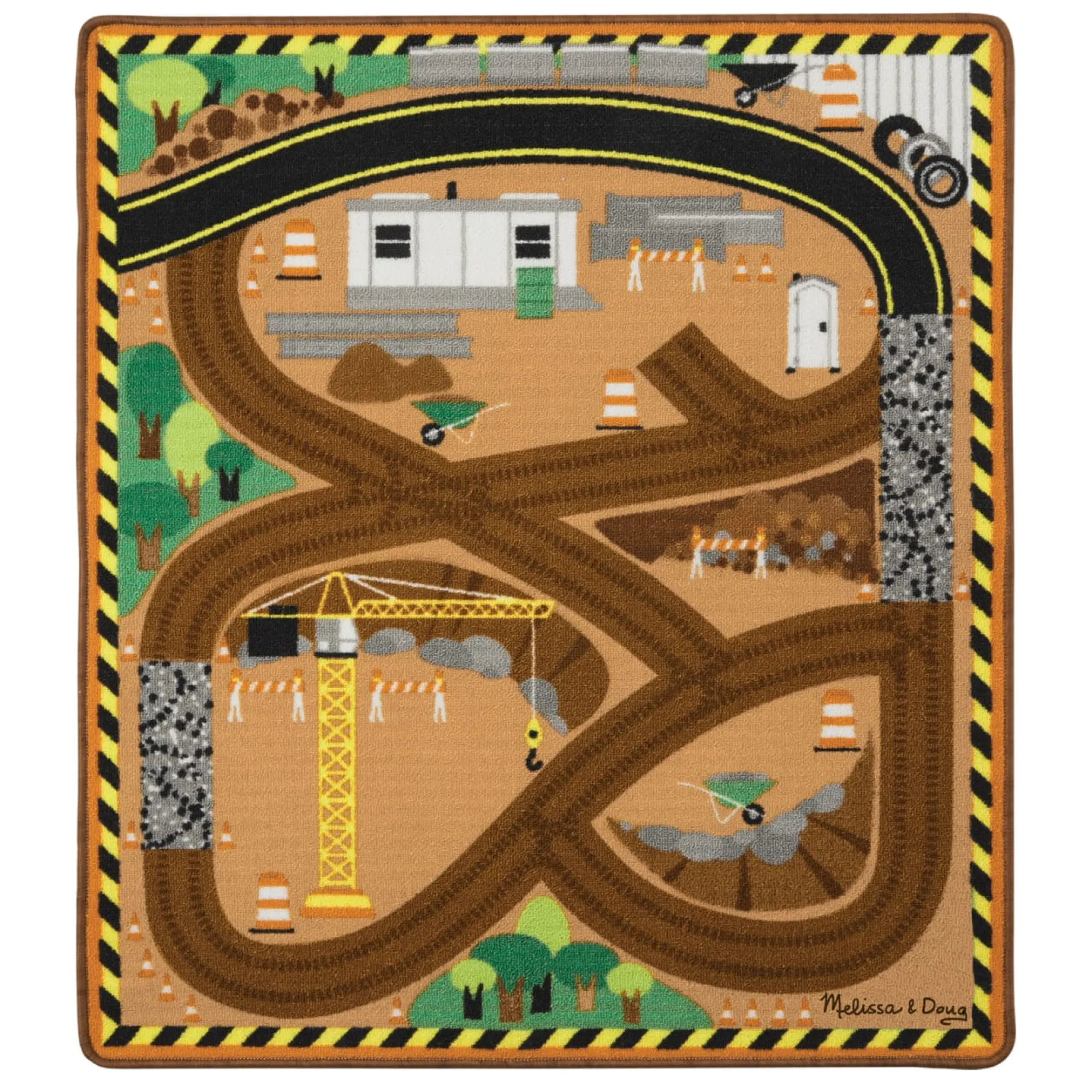 Round the Construction Zone Work Site Rug & Vehicle Set>Melissa & Doug Online