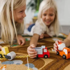 Round the Construction Zone Work Site Rug & Vehicle Set><noscript><img width=