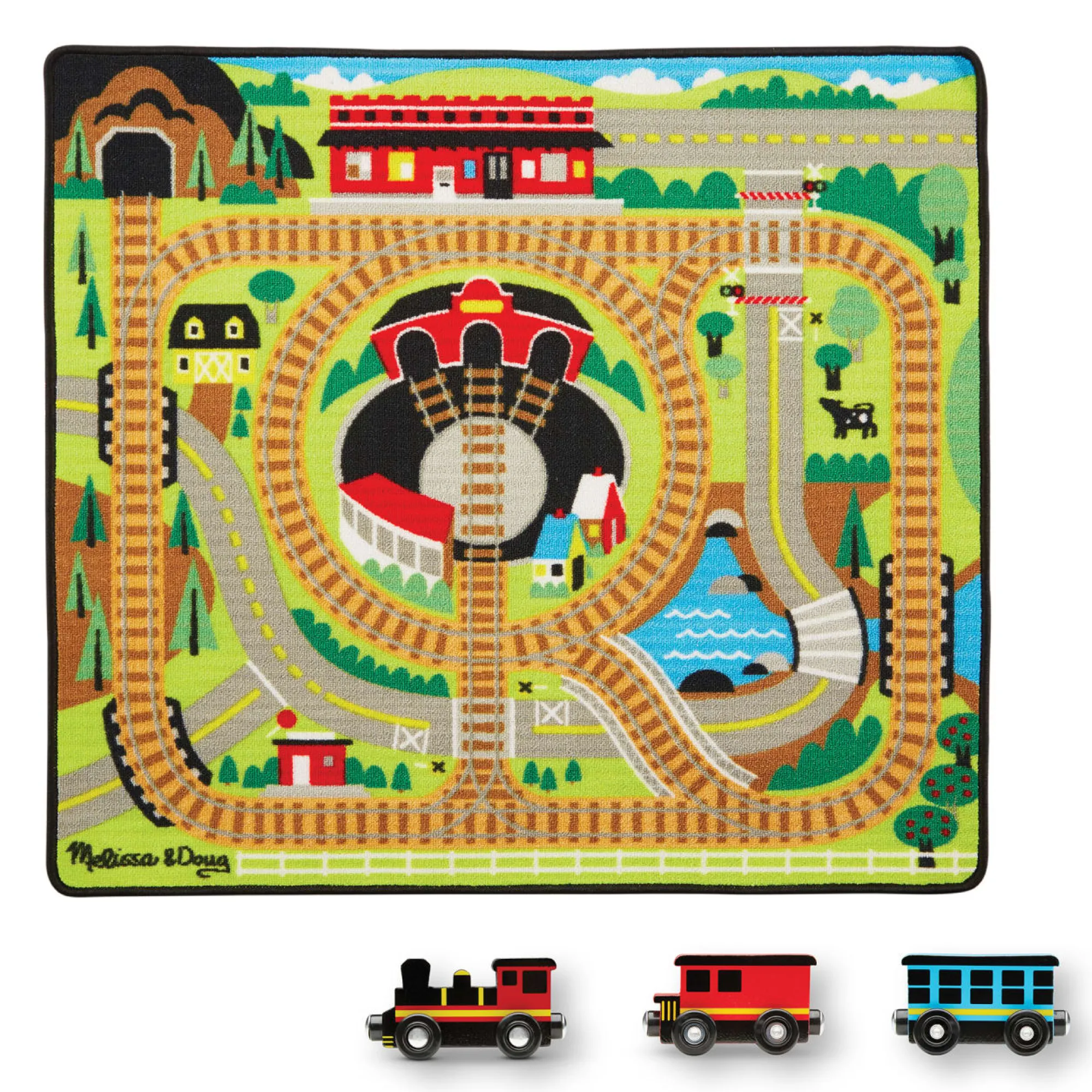 Round the Rails Train Rug>Melissa & Doug Discount
