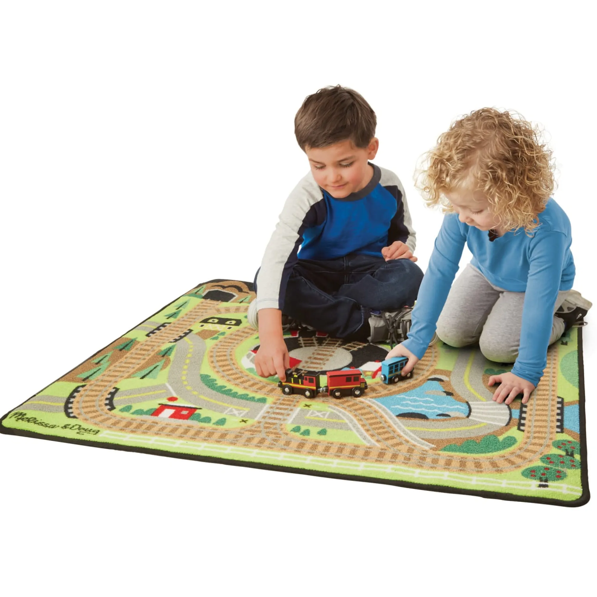 Round the Rails Train Rug>Melissa & Doug Discount
