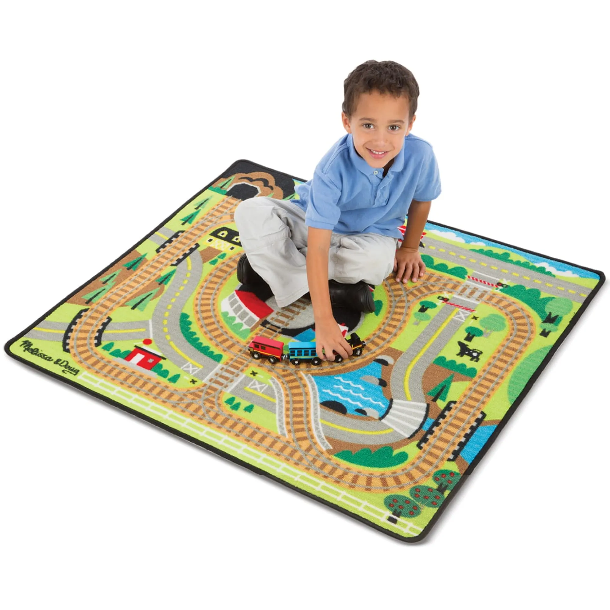 Round the Rails Train Rug>Melissa & Doug Discount