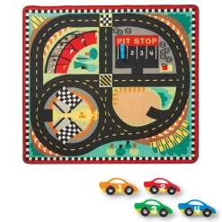 Round the Speedway Race Track Rug & Car Set>Melissa & Doug Discount