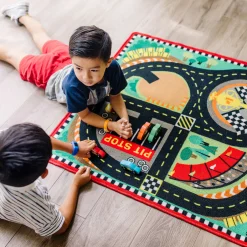Round the Speedway Race Track Rug & Car Set>Melissa & Doug Discount