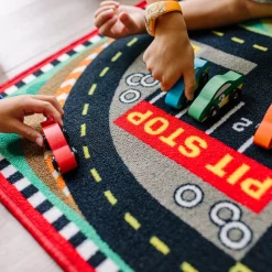 Round the Speedway Race Track Rug & Car Set><noscript><img width=