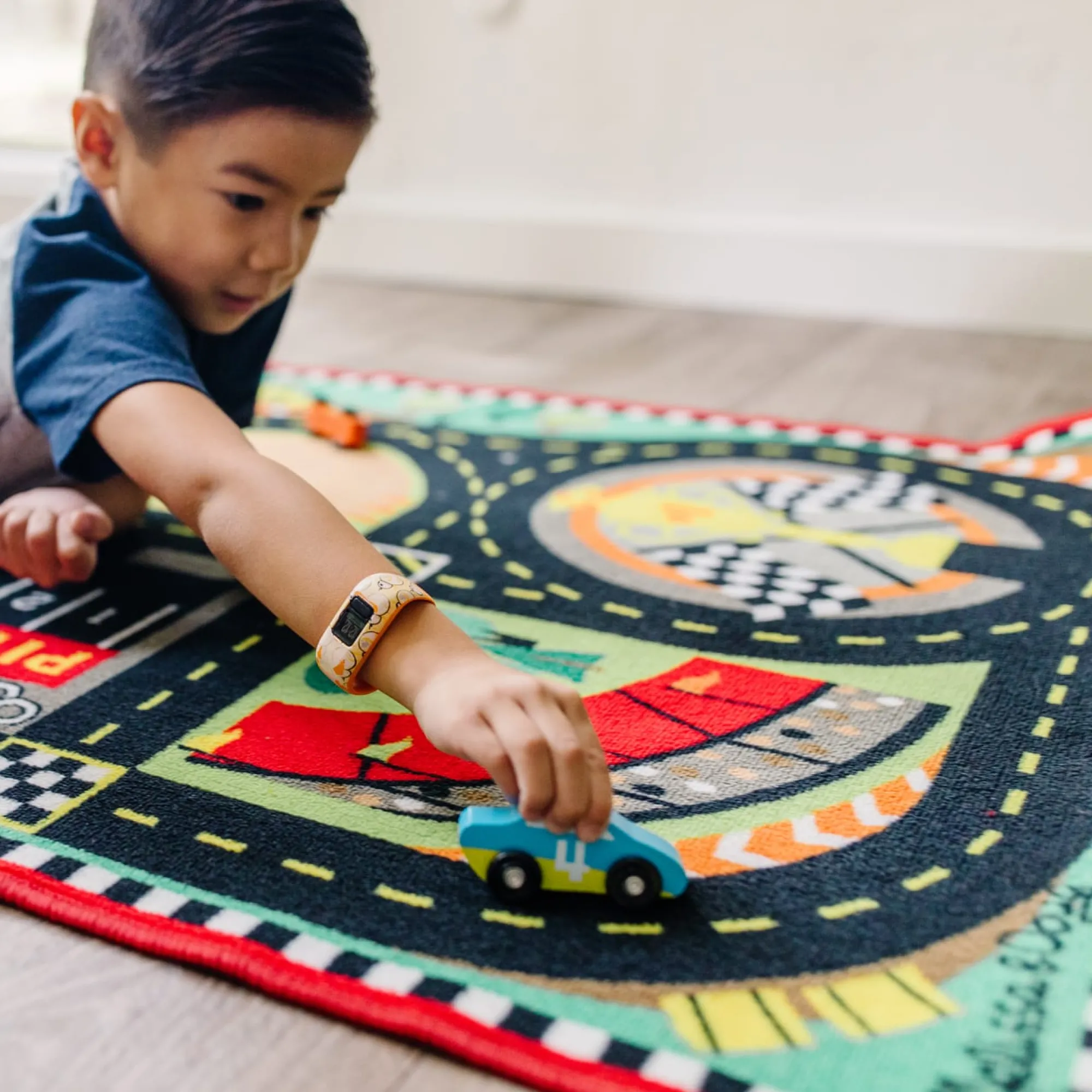 Round the Speedway Race Track Rug & Car Set>Melissa & Doug Discount