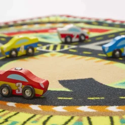 Round the Speedway Race Track Rug & Car Set><noscript><img width=