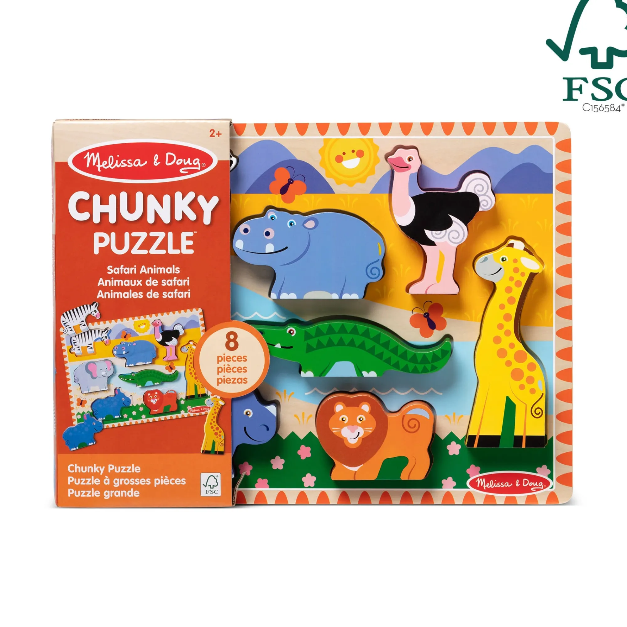 Safari Chunky Puzzle - 8 Pieces>Melissa & Doug New