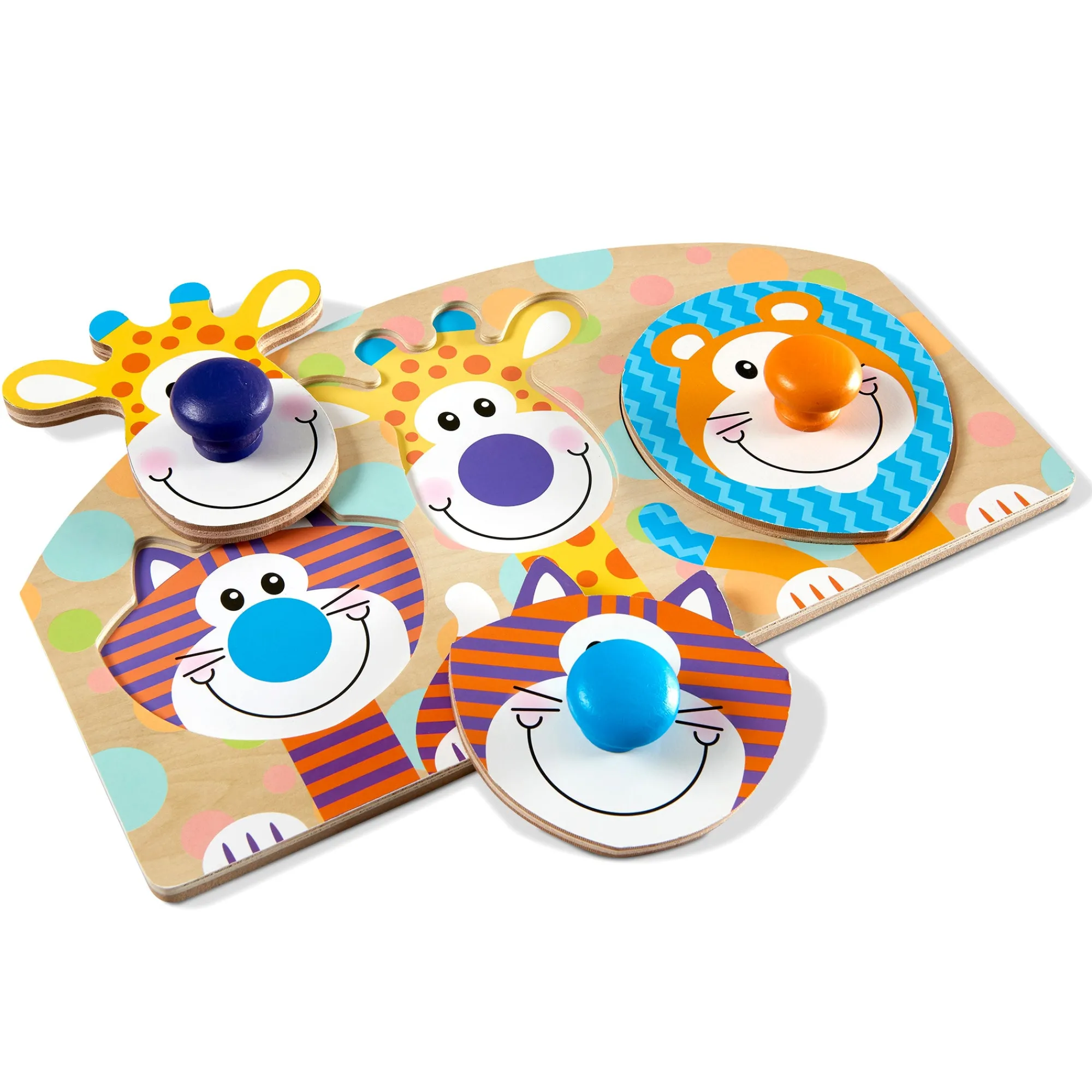 Safari Jumbo Peg Puzzle - 3 Pieces>Melissa & Doug Clearance