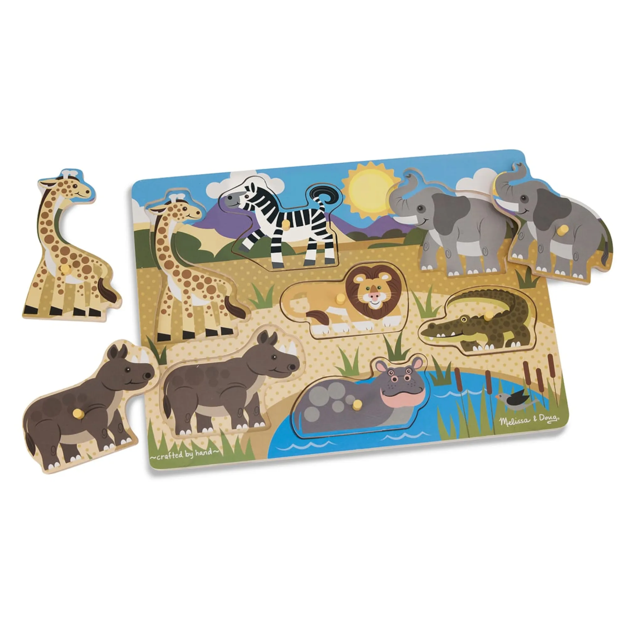 Safari Peg Puzzle - 7 Pieces>Melissa & Doug New