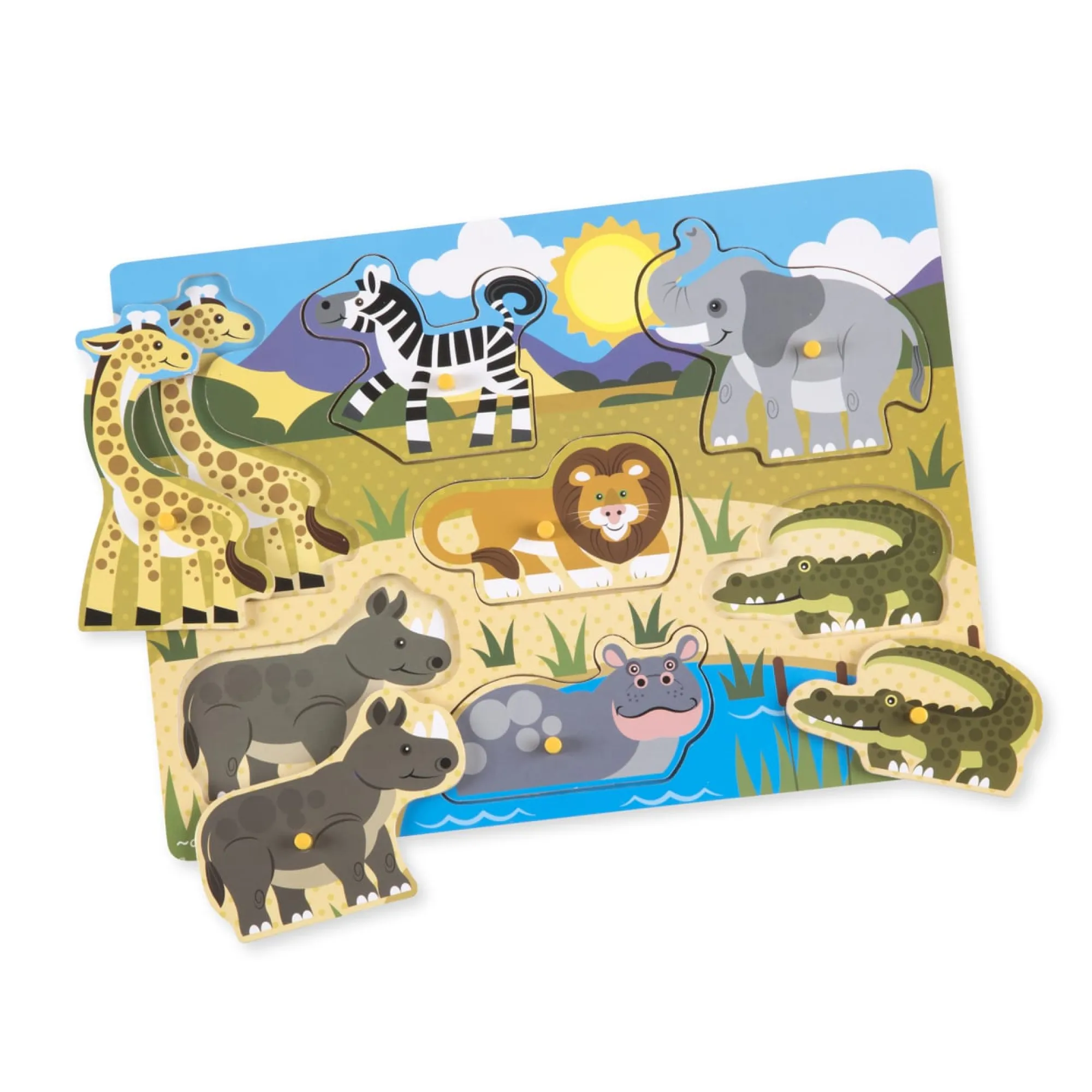 Safari Peg Puzzle - 7 Pieces>Melissa & Doug New