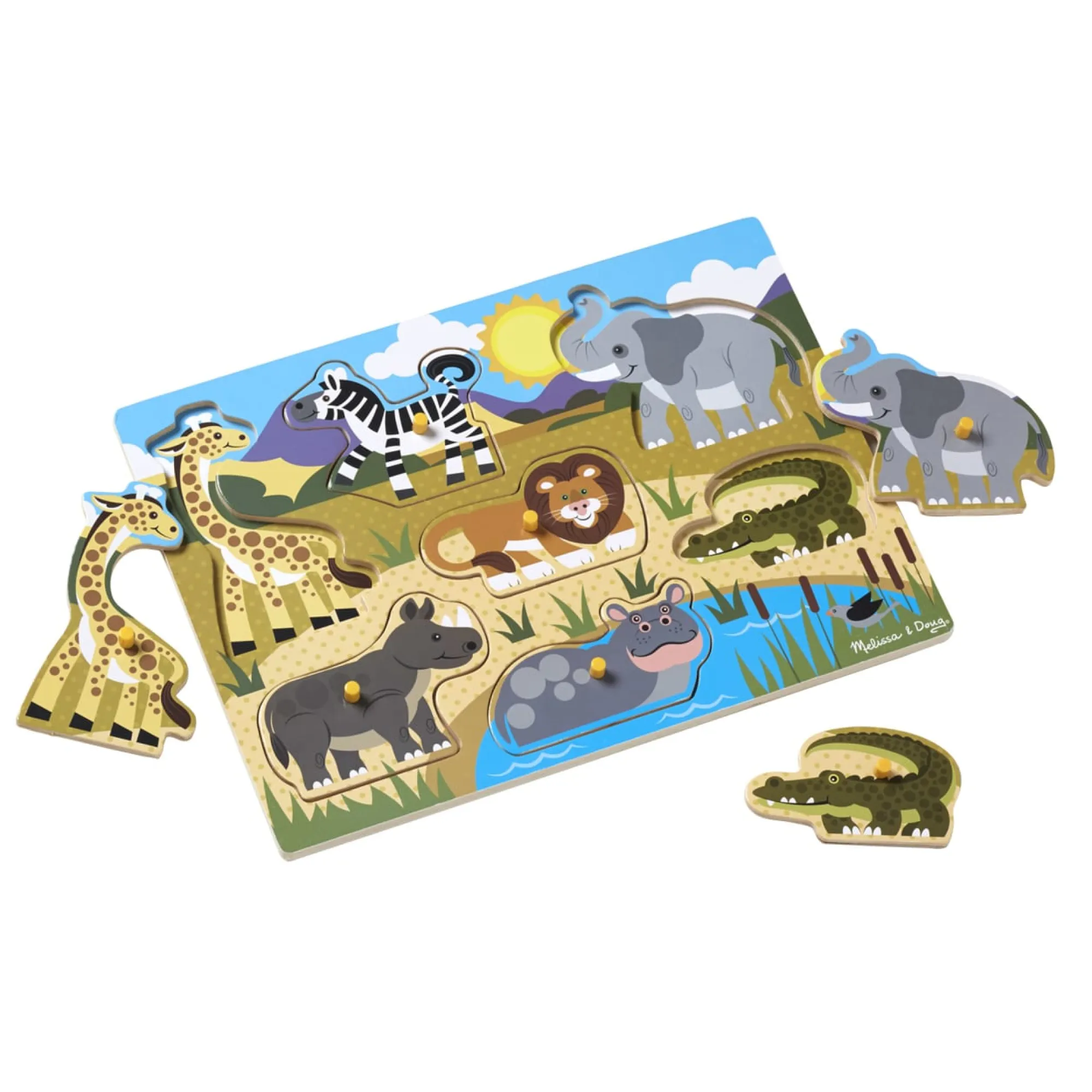 Safari Peg Puzzle - 7 Pieces>Melissa & Doug New