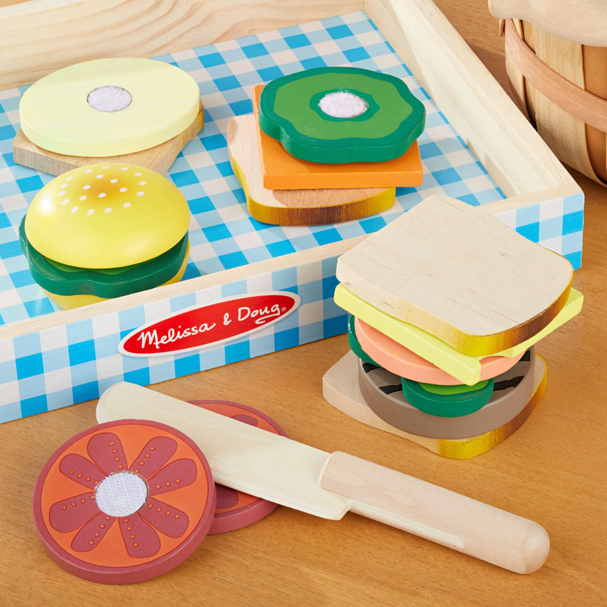 Sandwich Making Set - Wooden Play Food>Melissa & Doug Clearance