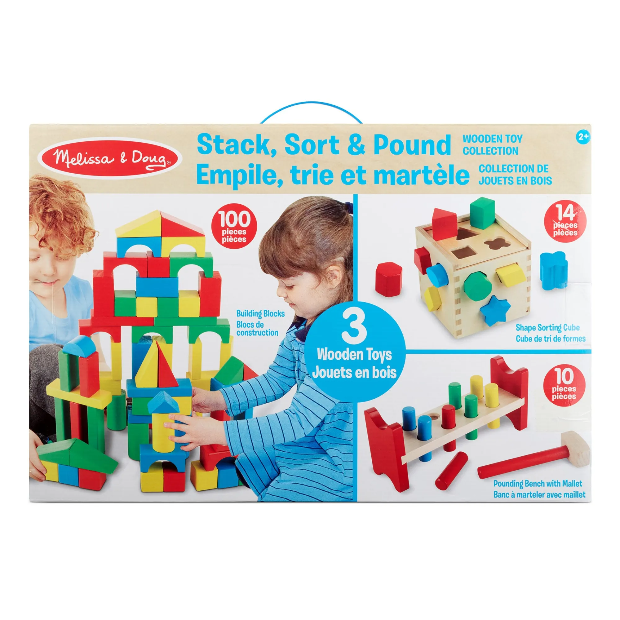 Stack, Sort & Pound Wooden Toy Collection>Melissa & Doug Online