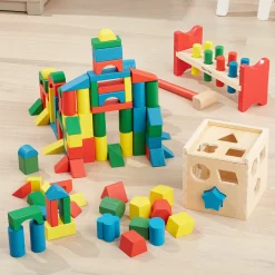 Stack, Sort & Pound Wooden Toy Collection><noscript><img width=
