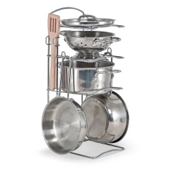 Stainless Steel Pots & Pans Play Set><noscript><img width=