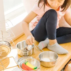 Stainless Steel Pots & Pans Play Set><noscript><img width=