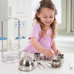 Stainless Steel Tea Set with Storage Stand>Melissa & Doug
