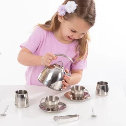 Stainless Steel Tea Set with Storage Stand><noscript><img width=