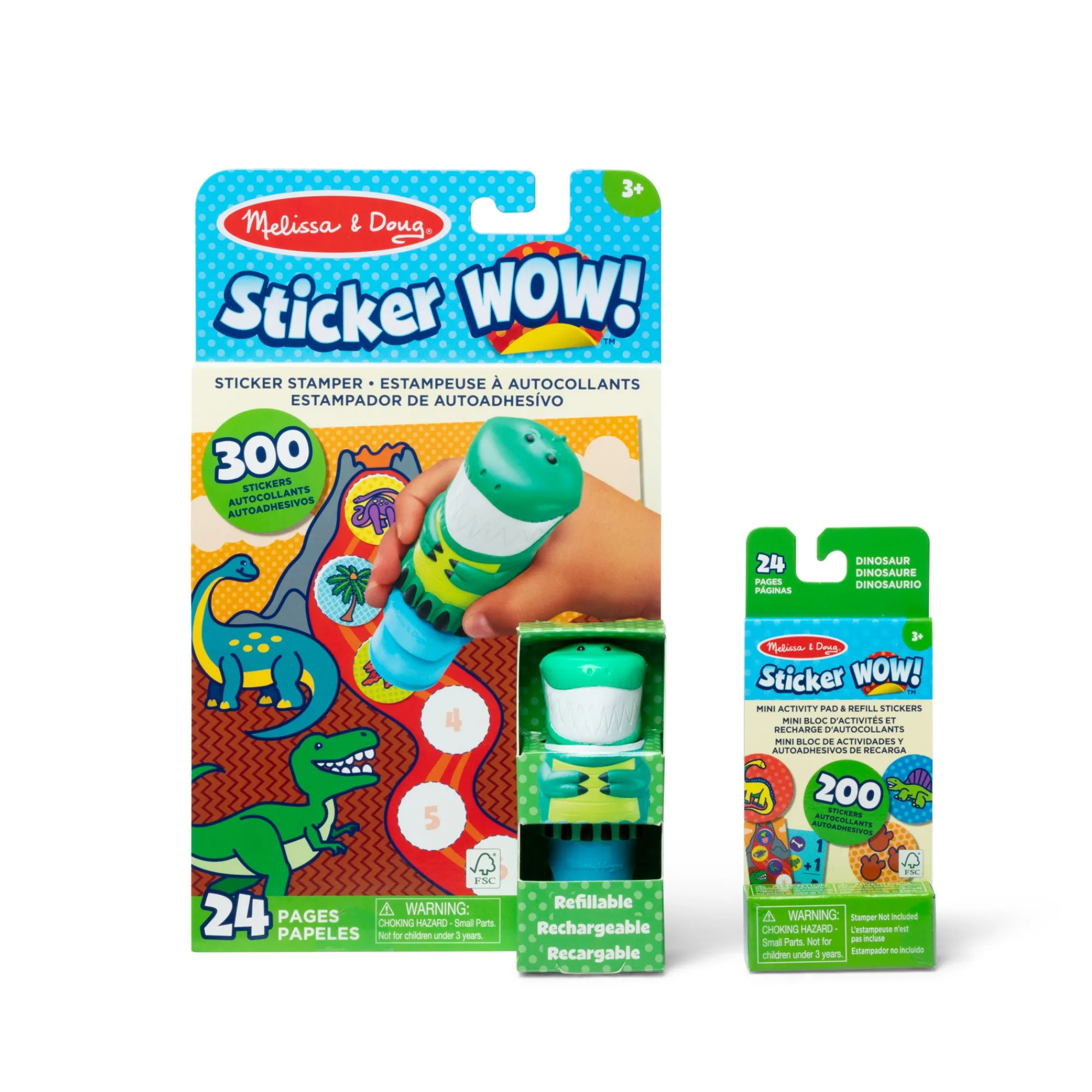 Sticker WOW!™ Dinosaur Bundle: Activity Pad & Sticker Stamper + Mini Activity Pad and 200 Refill Stickers>Melissa & Doug Sale