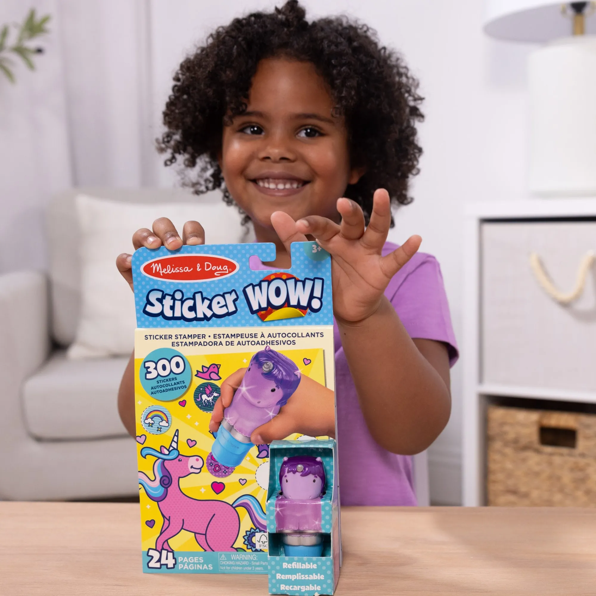 Sticker WOW!™ Purple Unicorn Bundle: Activity Pad & Sticker Stamper + Mini Activity Pad and 200 Refill Stickers>Melissa & Doug Best