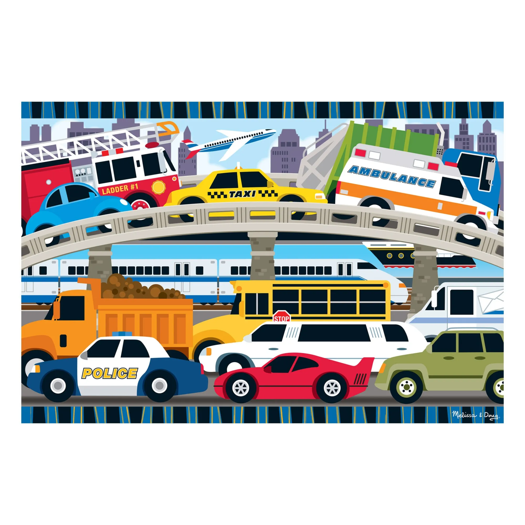 Traffic Jam Floor Puzzle - 24 Pieces>Melissa & Doug Sale