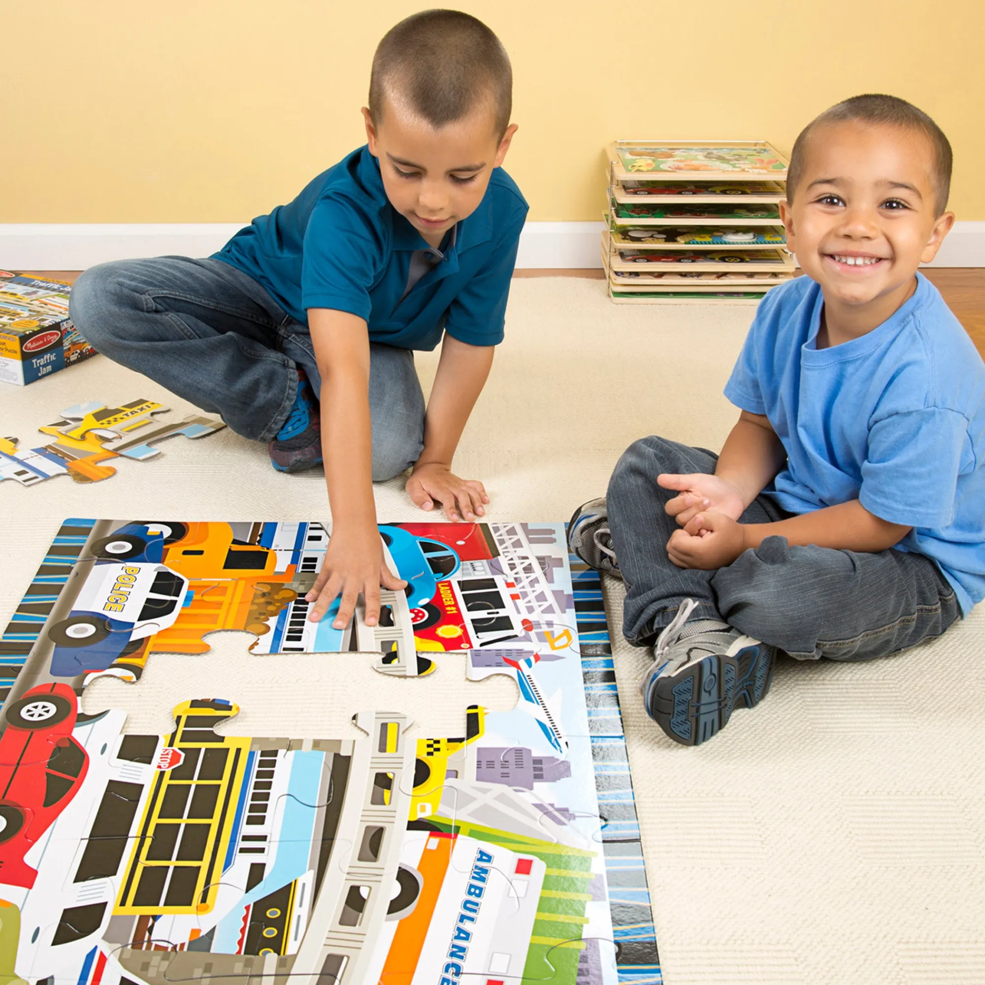 Traffic Jam Floor Puzzle - 24 Pieces>Melissa & Doug Sale