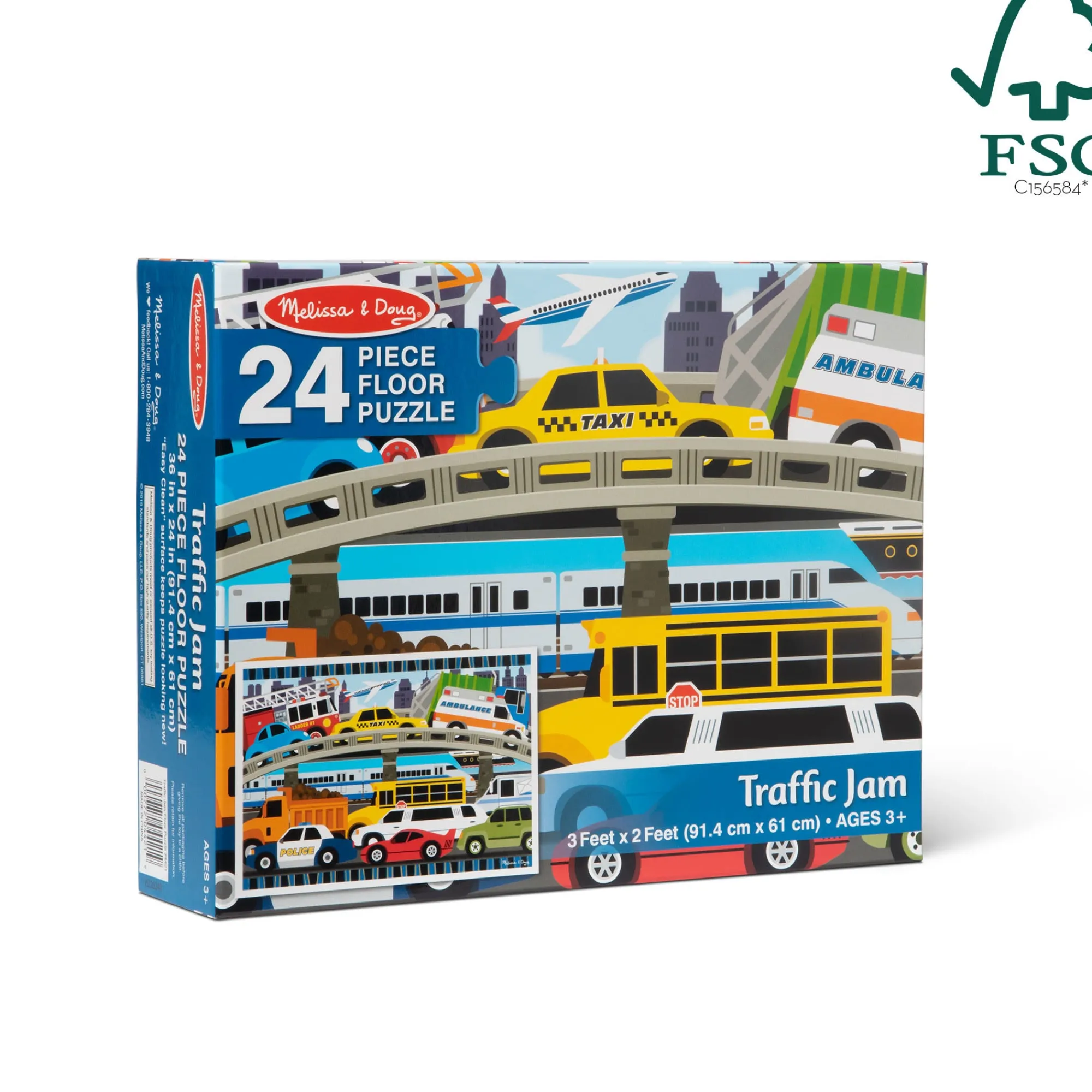 Traffic Jam Floor Puzzle - 24 Pieces>Melissa & Doug Sale