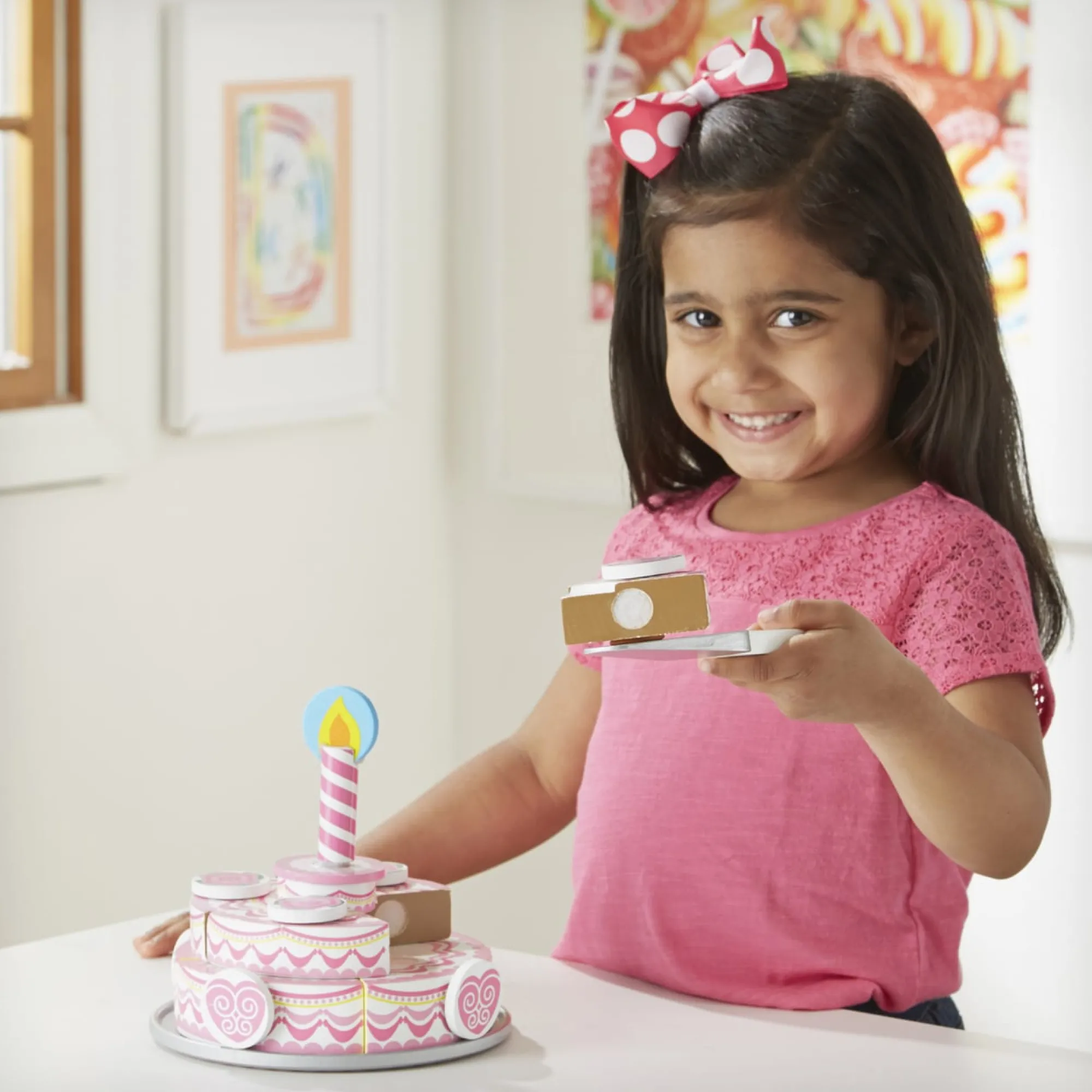 Triple-Layer Party Cake - Wooden Play Food>Melissa & Doug Clearance