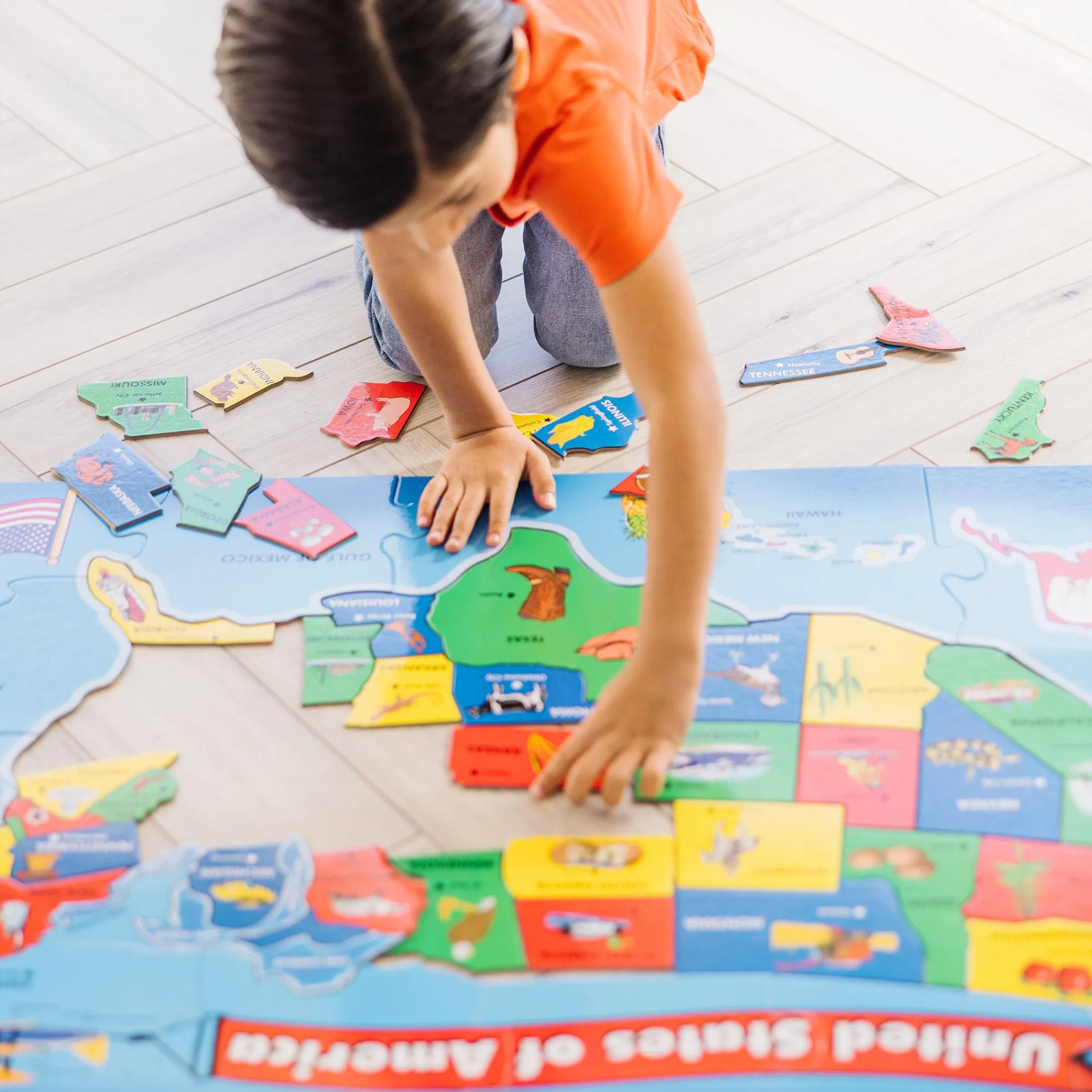 USA Map Floor Puzzle - 51 Pieces>Melissa & Doug Hot
