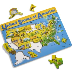 U.S.A. Map Wooden Puzzle>Melissa & Doug Sale