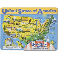 U.S.A. Map Wooden Puzzle><noscript><img width=