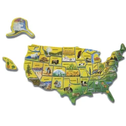 U.S.A. Map Wooden Puzzle><noscript><img width=