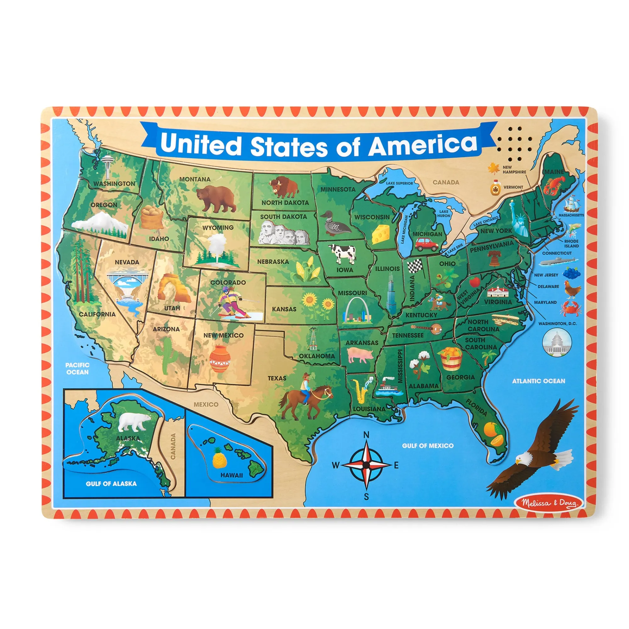 U.S.A. Sound Puzzle - 40 Pieces>Melissa & Doug Outlet