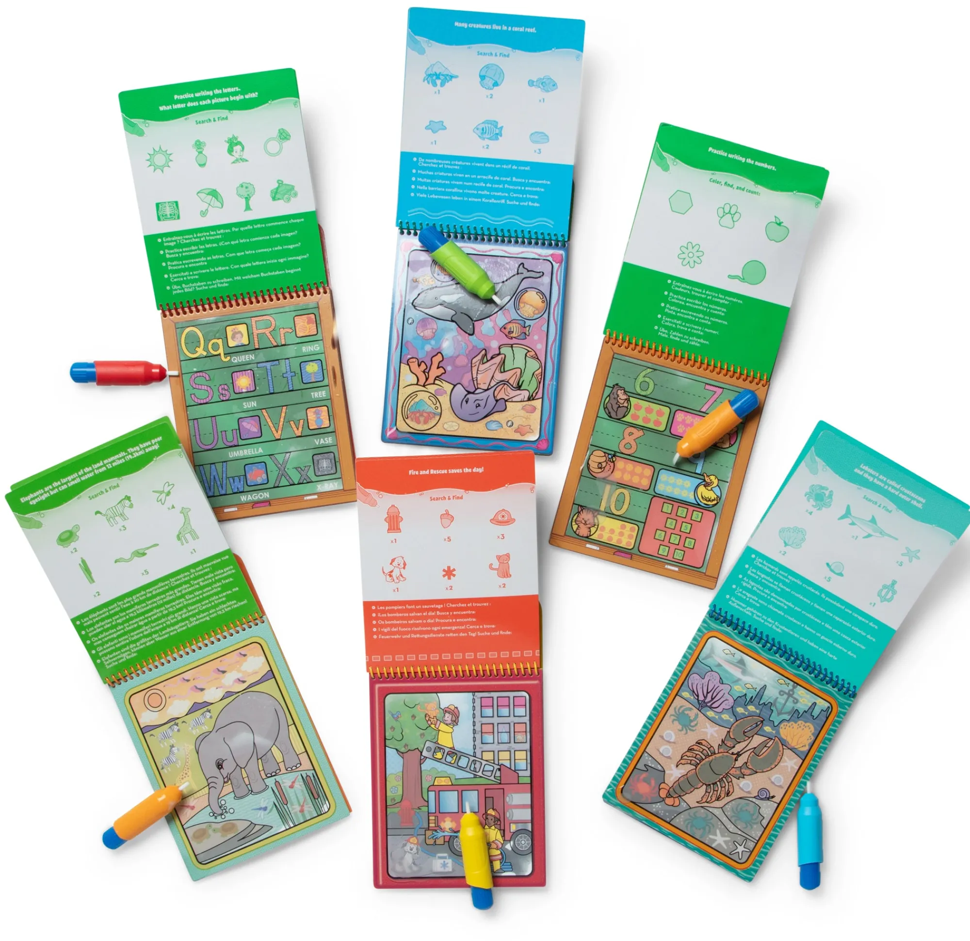 Water WOW! 6-Pack – Animals, Vehicles, Alphabet, Numbers, Safari, Under the Sea>Melissa & Doug Online