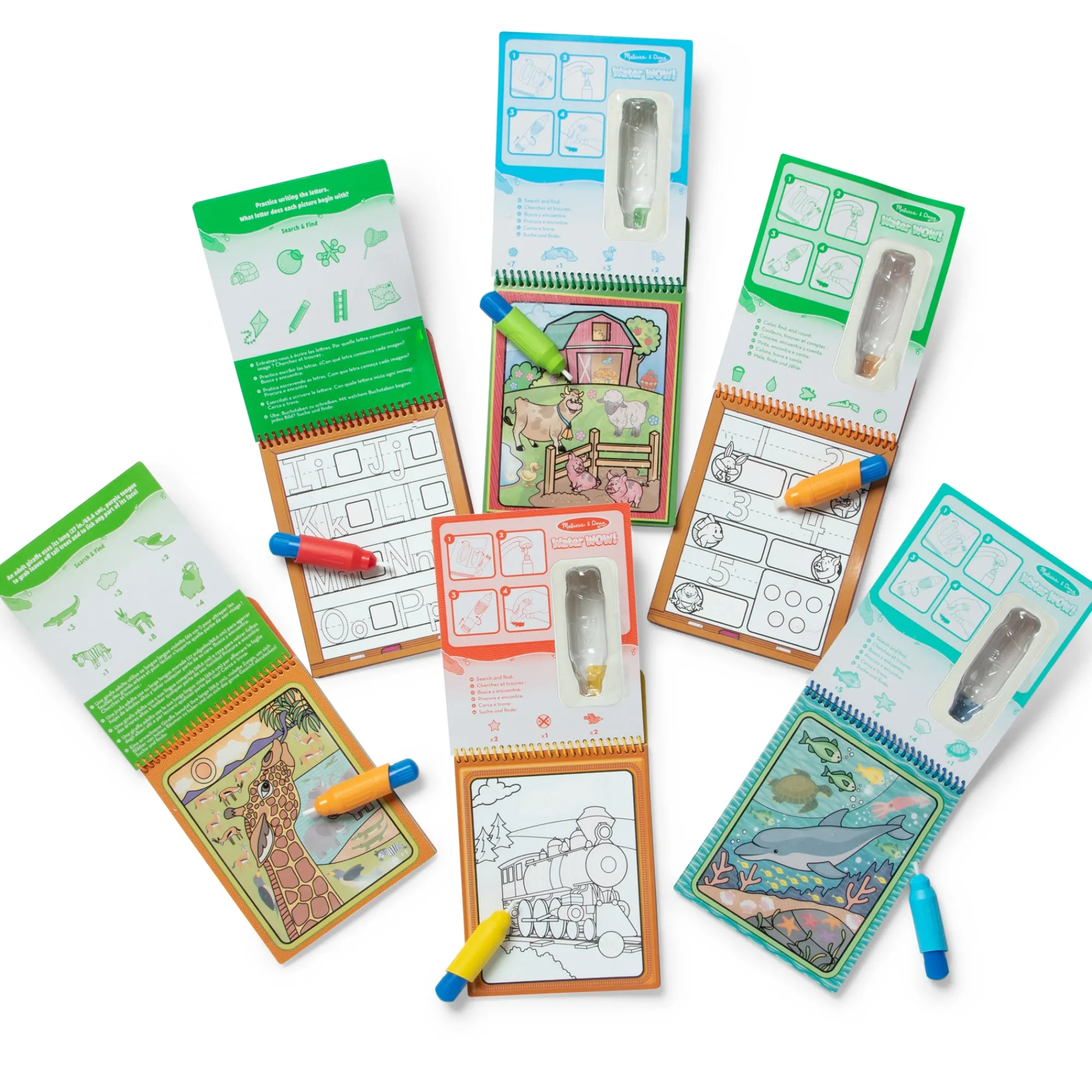 Water WOW! 6-Pack – Animals, Vehicles, Alphabet, Numbers, Safari, Under the Sea>Melissa & Doug Online