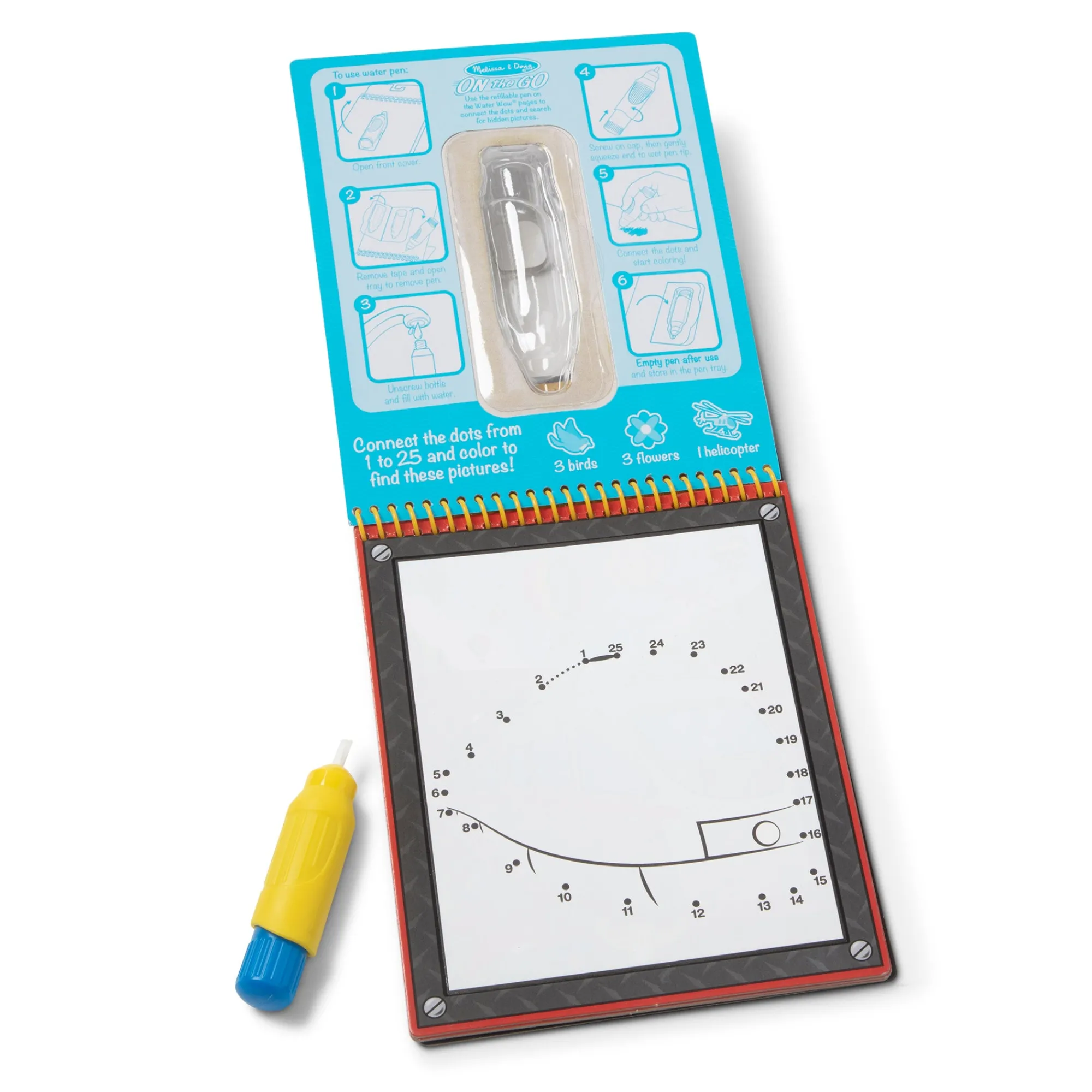Water Wow! Vehicles Connect the Dots Water-Reveal Pad – On the Go Travel Activity>Melissa & Doug