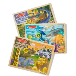 Wooden Jigsaw Puzzle 3-Pack: Dinosaur, African Plains, Under the Sea><noscript><img width=