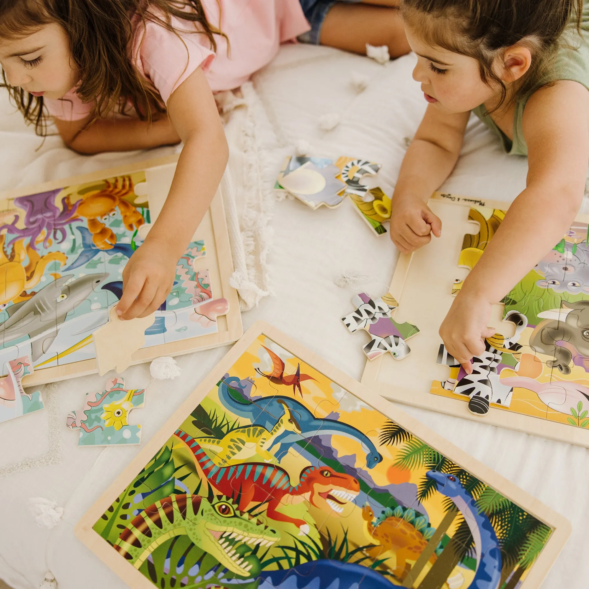 Wooden Jigsaw Puzzle 3-Pack: Dinosaur, African Plains, Under the Sea>Melissa & Doug Hot