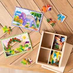 Wooden Jigsaw Puzzles in a Box - Dinosaurs><noscript><img width=