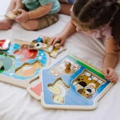 Wooden Jumbo Peg Puzzle 2-Pack: Fish Bowl, House Pets><noscript><img width=