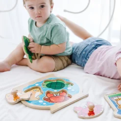 Wooden Jumbo Peg Puzzle 2-Pack: Fish Bowl, House Pets><noscript><img width=