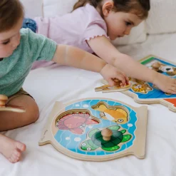 Wooden Jumbo Peg Puzzle 2-Pack: Fish Bowl, House Pets><noscript><img width=