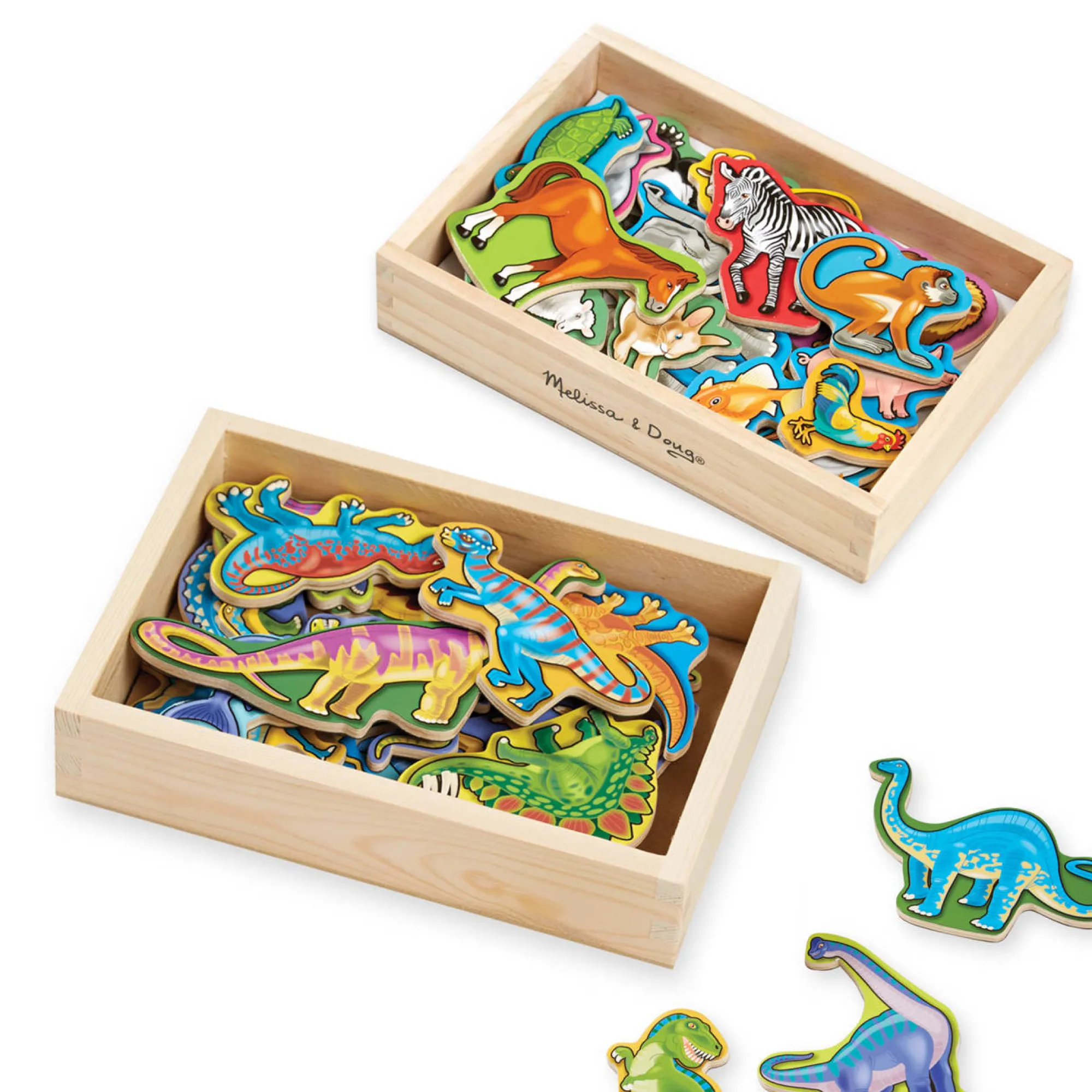 Wooden Magnets Bundle - Animals and Dinosaurs>Melissa & Doug Clearance