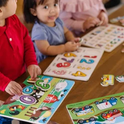 Wooden Peg Puzzle 6-Pack: Vehicles, Numbers, Safari, Farm, Pets, Alphabet><noscript><img width=