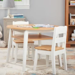 Wooden Round Table & Chairs Set><noscript><img width=