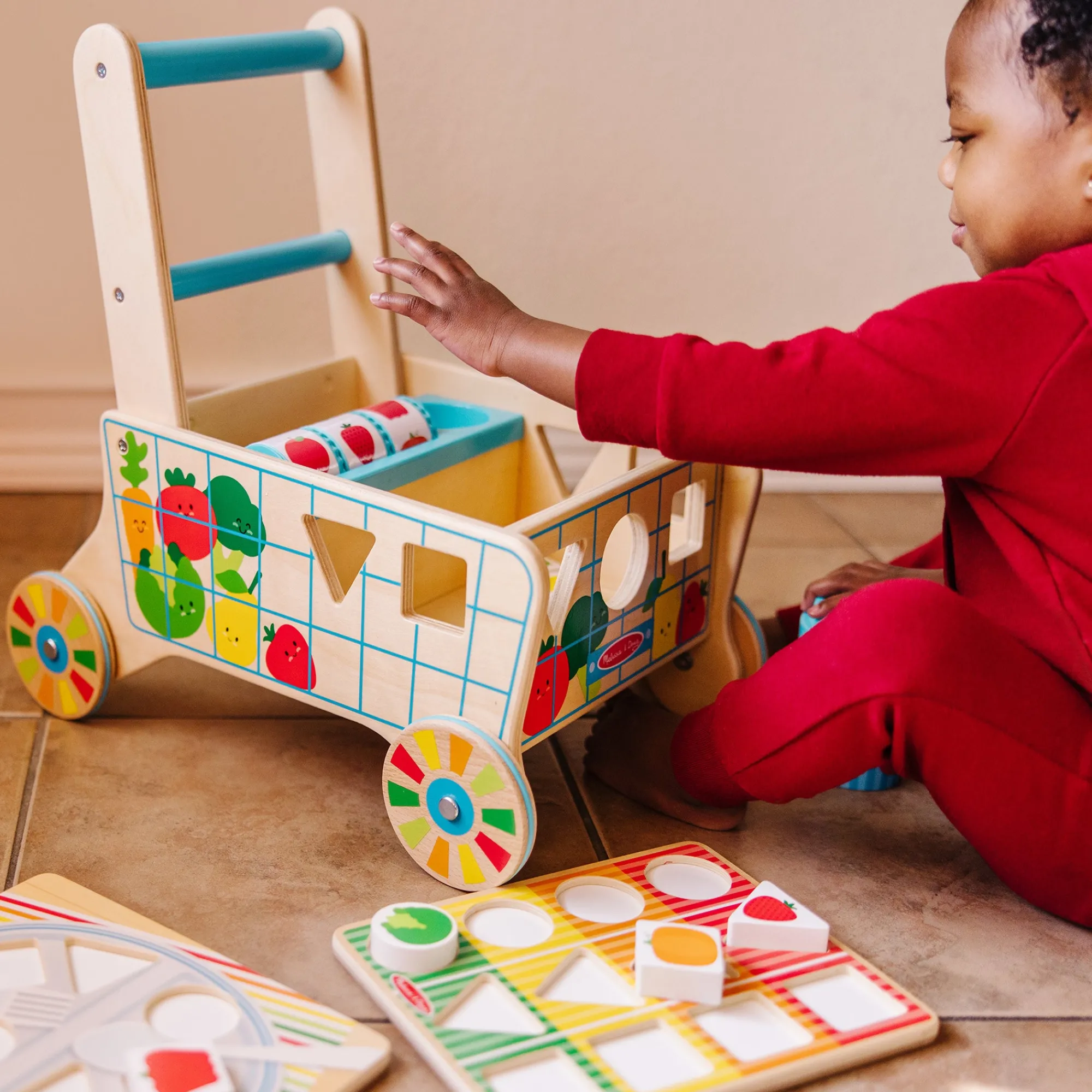Wooden Shape Sorting Grocery Cart>Melissa & Doug Hot