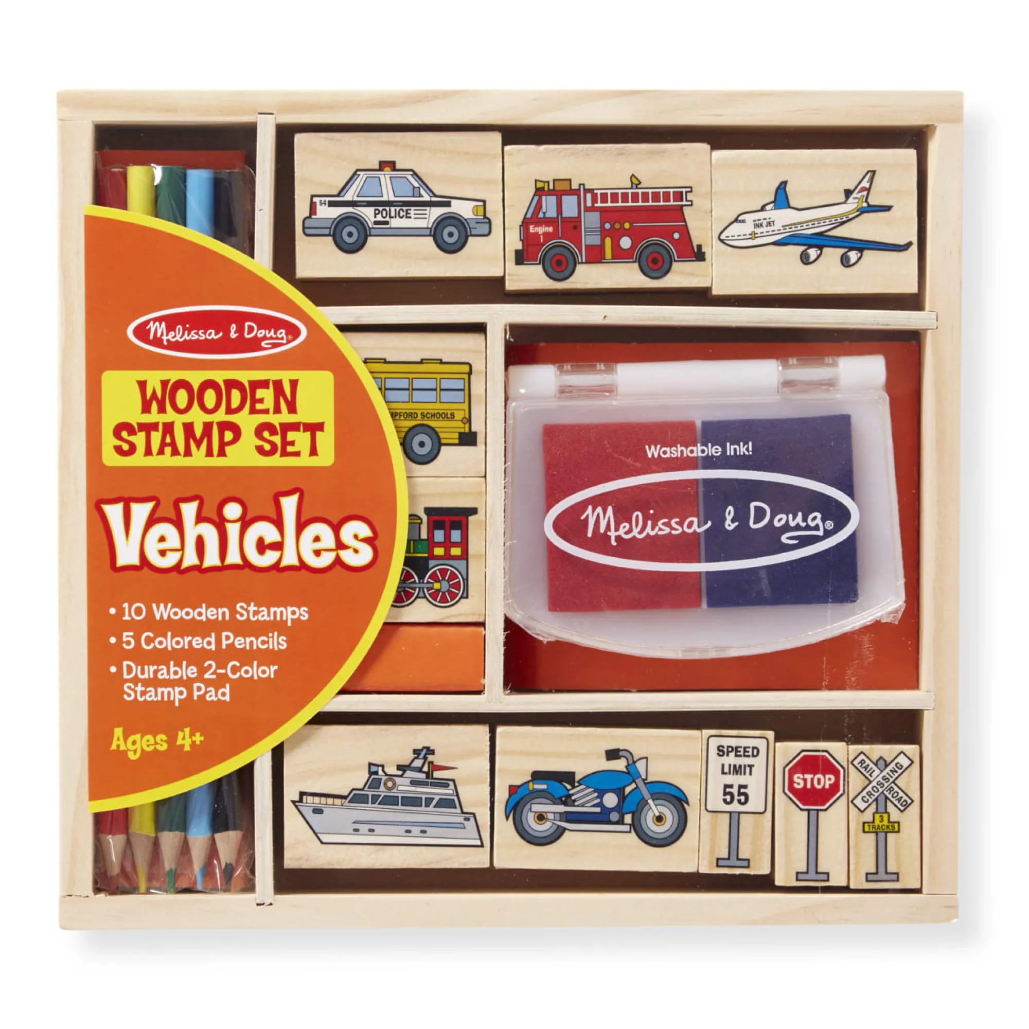 Wooden Stamp Set - Vehicles>Melissa & Doug New