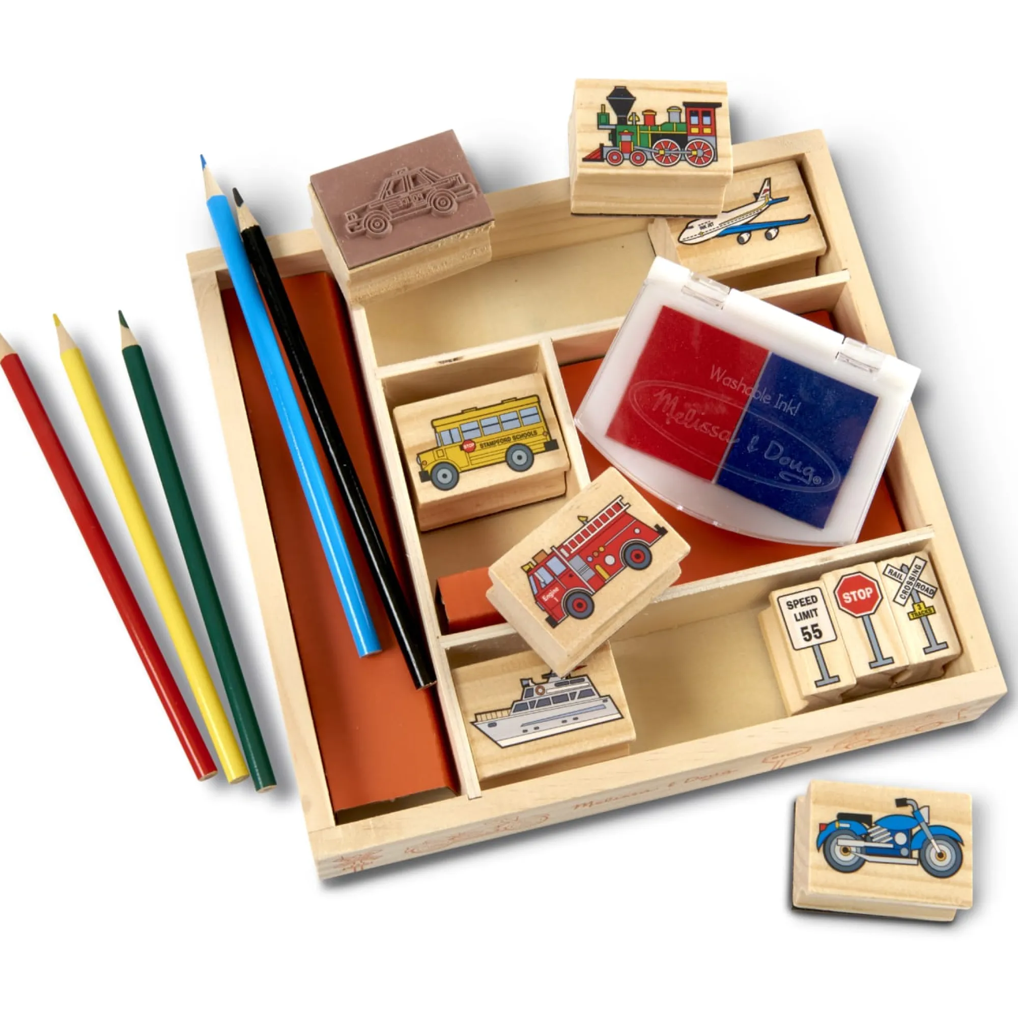 Wooden Stamp Set - Vehicles>Melissa & Doug New